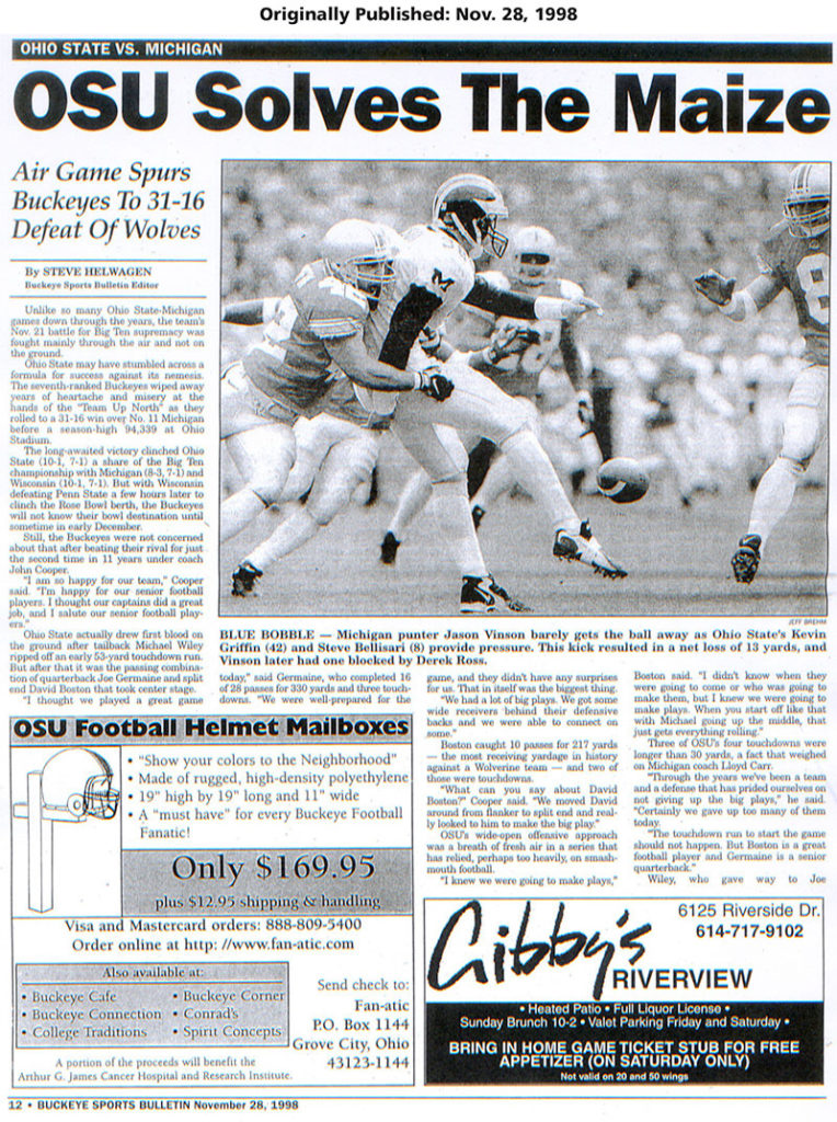 BSB Reprints Before An NFL Star, Brady Went 11 Vs. Ohio