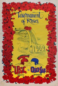 USC TROJANS vs OHIO STATE BUCKEYES 1973 ROSE BOWL VINTAGE POSTER 