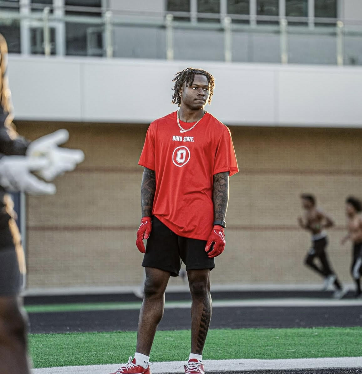 Legend Bey wearing Ohio State t-shirt